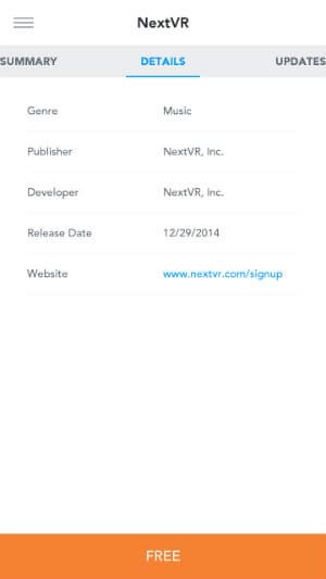 Скриншот приложения Oculus