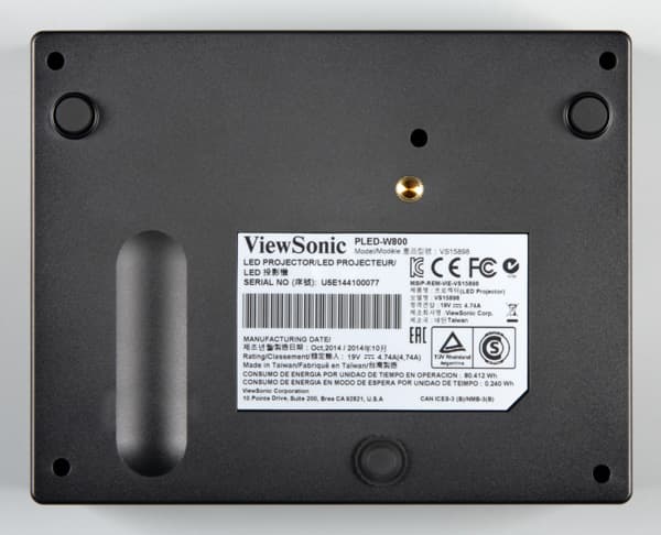 DLP-проектор ViewSonic PLED-W800, вид снизу