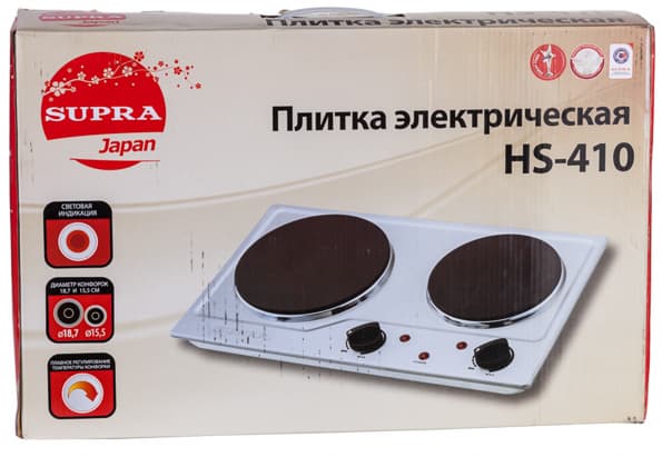 Двухконфорочная электрическая плитка Supra HS-410