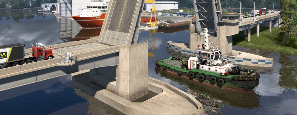 Паромы и разводные мосты Луизианы в American Truck Simulator. Новые скриншоты дополнения про южный штат