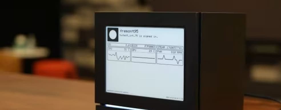 Steam Machine to Allow Customization, Including Replacing the Front Panel with an E-ink Screen Displaying CPU and GPU Temperature