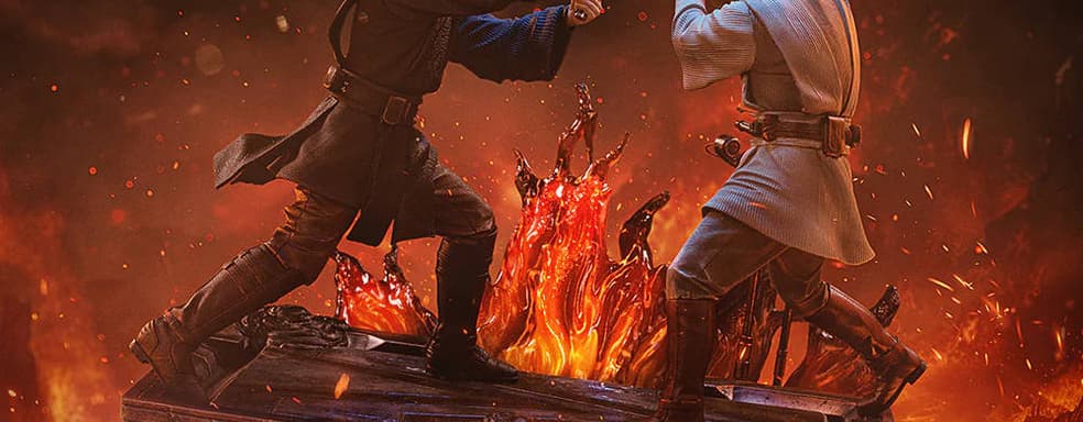Битва между учеником и учителем: Iron Studios открыла предзаказ на диораму с Энакином и Оби-Ваном из «Звёздных войн»