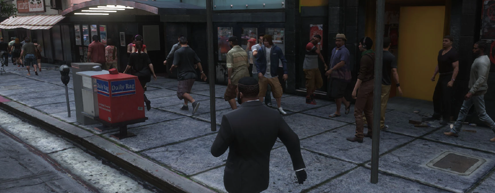 Для GTA V вышел мод, позволяющий заполнить улицы толпами пешеходов