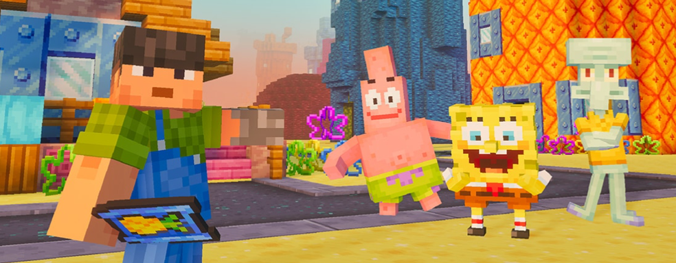 Minecraft получила коллаб с «Губкой Бобом» — появился тематический мир, который генерируется случайно