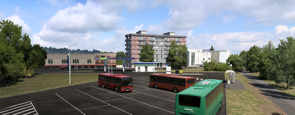 Новый геймплей Euro Truck Simulator 2 — показали вид из кабины автобуса и остановки