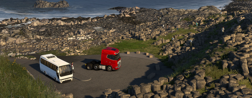 Euro Truck Simulator 2 developers showed a bus and gameplay teaser of the Ireland DLC