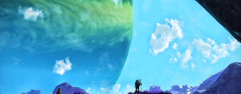 Игрок в No Man's Sky обнаружил планету с высокими горами, по которым можно дойти до космоса