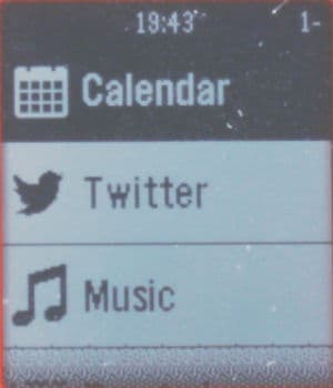 Скриншот с умных часов Pebble