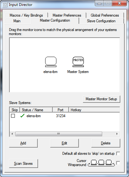 Настройка главного режима