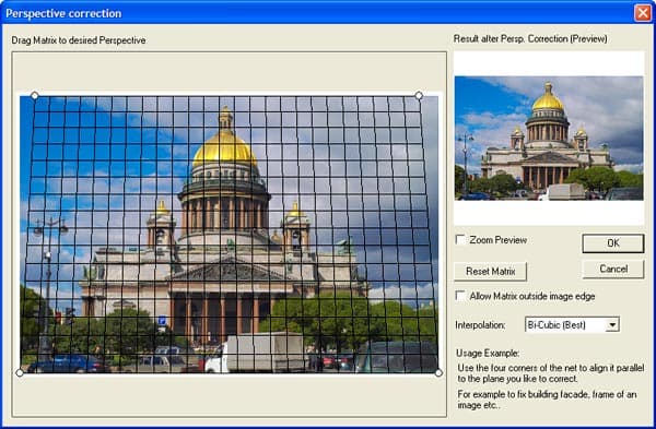 Корректировка перспективных искажений в Photobrush