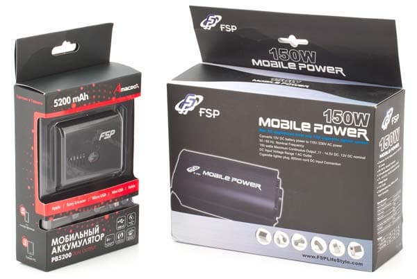 Внешний вид аккумулятора и инвертора в упаковке