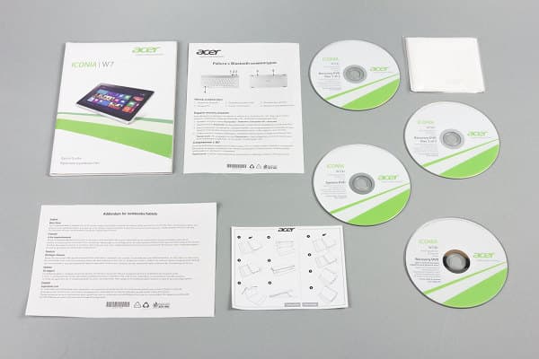 Комплект поставки Acer Iconia W700