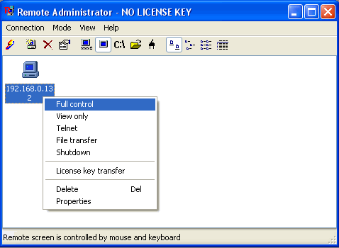 Интерфейс Remote Administrator Viewer