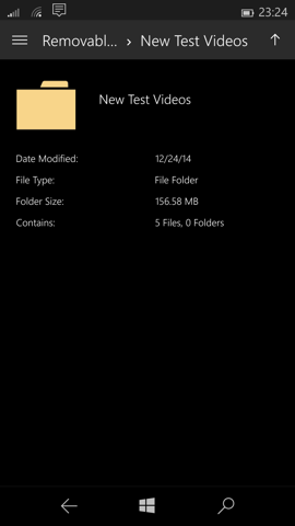 Предварительный обзор Windows 10 Mobile. Скриншоты. Файловый менеджер
