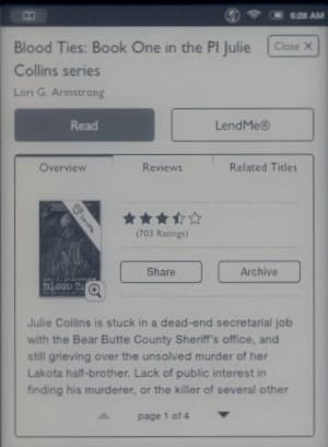 Nook Simple Touch GlowLight настройки чтения