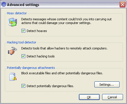 Настройки антивирусной защиты почты