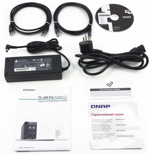 Комплект поставки QNAP TS-269 Pro Комплект поставки QNAP TS-269 Pro