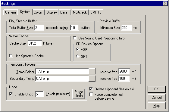 Adobe Audition - Settings
