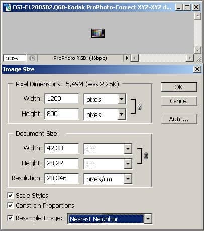 Увеличение мишени-симуляции до требуемого размера.