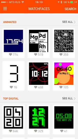 Скриншот смартфонного приложения Pebble TIme Скриншот смартфонного приложения Pebble TIme