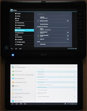 настройки языков и методов ввода в Android 4.0 и 3.0
