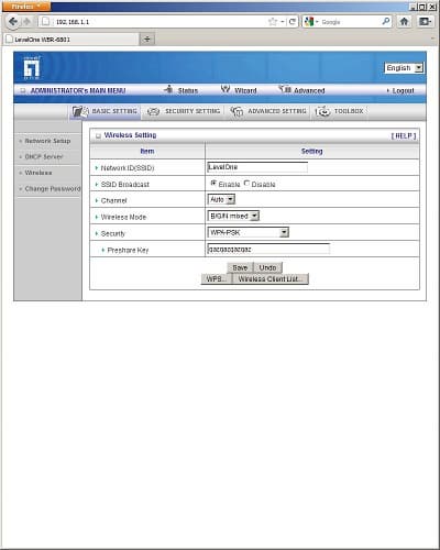 Настройка Level One WBR-6801 Настройка Level One WBR-6801