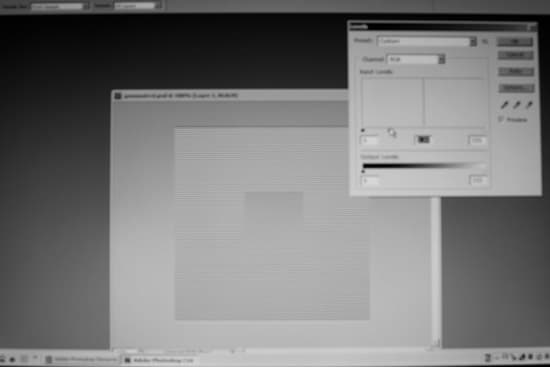 Фотография дисплея с выведенной на него мишенью для определения гаммы