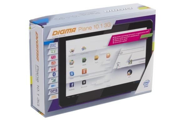 Коробка с планшетом Digma Plane 10.1 3G