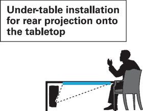 Снизу на просвечивающий стол