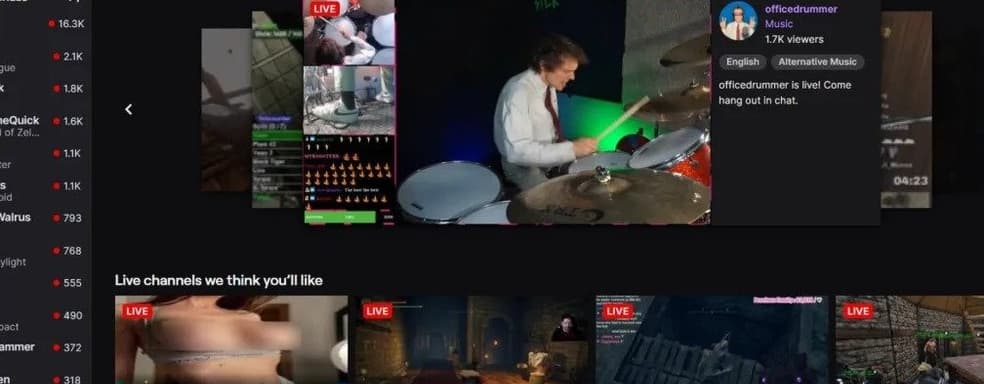 Платное продвижение трансляций Twitch позволило юмористам вывести порно на главную