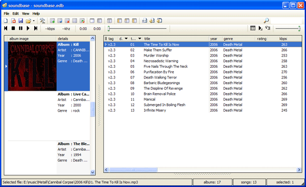 Рабочее окно Soundbase