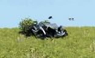 Физическая модель от BeamNG - падение со скалы