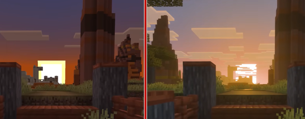 Появилось сравнение старой графики Minecraft с новой из обновления Vibrant Visuals