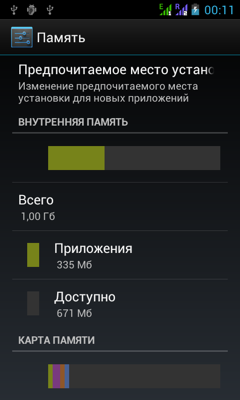 Обзор Fly IQ440 Energie. Скриншоты. Информация о памяти