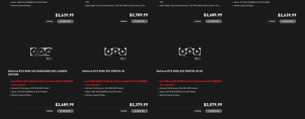 Спасибо пошлинам Дональда Трампа. MSI подняла цену RTX 5090 на $300–400