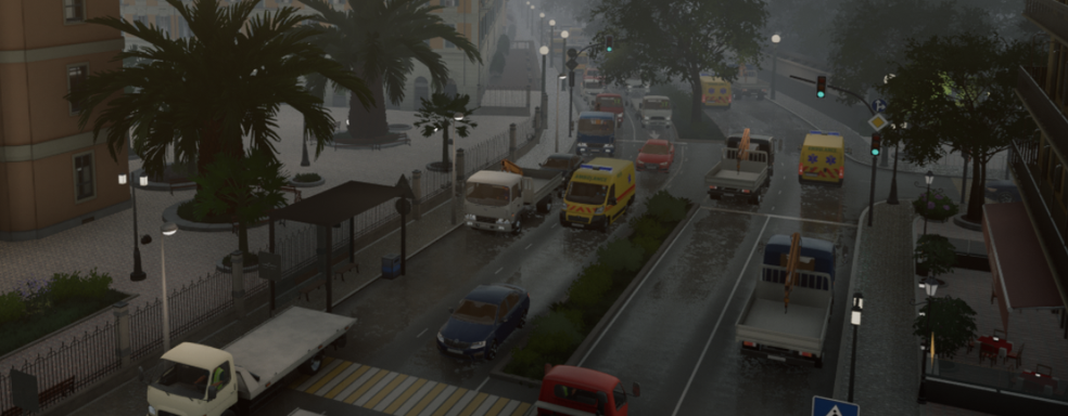 Авторы российского автосима City Car Driving 2.0 показали улетевший автомобиль и рассказали о влиянии времени суток на геймплей