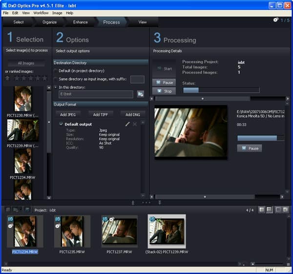 Обработка и преобразование фотографий в DxO Optics
