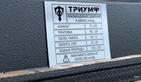 У владельца вездехода «Триумф» в наличии - вот такие подсказки в кабине в зависимости от того, что под колесами