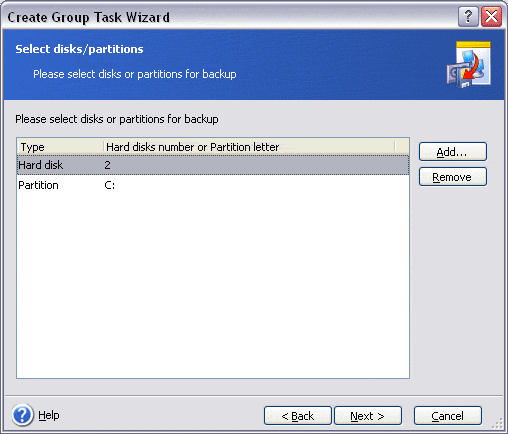 Список дисков и разделов
