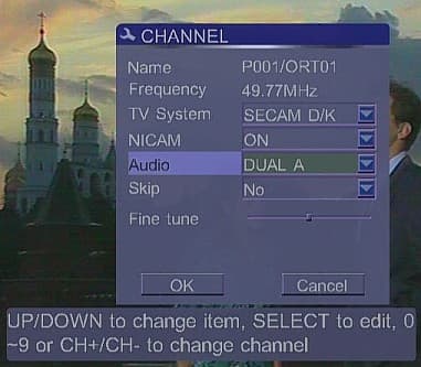 TV Tuner, Channel edit