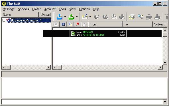 Основное окно The Bat!