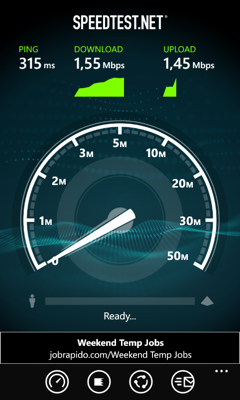 Обзор Nokia Lumia 520. Скриншоты. Скорость мобильного соединения