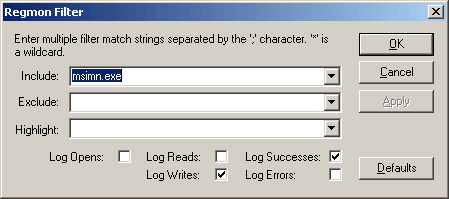 Настройка фильтра