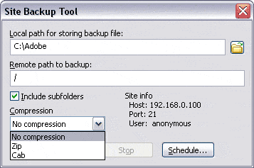 Настройка создания резервной копии