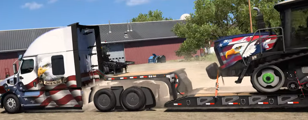 В American Truck Simulator появился Канзас и сельскохозяйственная техника. Релиз Farm Machinery