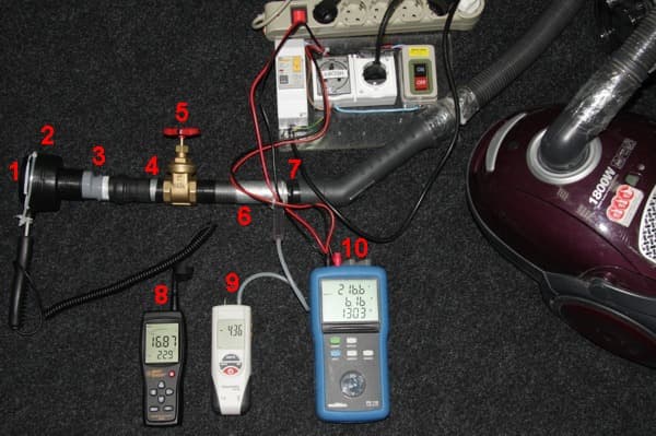 Мощность всасывания, стенд