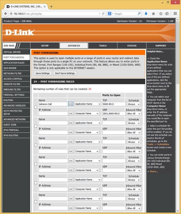 Настройка D-Link DIR-860L