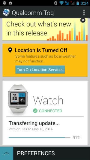 Скриншот приложения Qualcomm Toq Скриншот приложения Qualcomm Toq