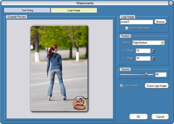 Добавление водяного знака на фото в Media Resizer Pro