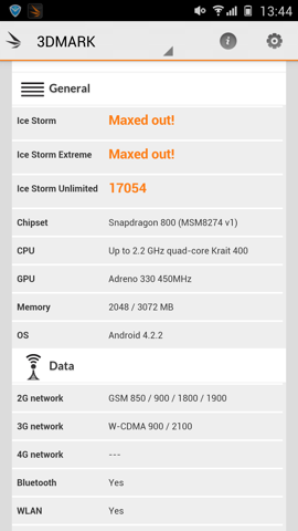 Обзор Gionee Elife E7. Скриншоты. 3DMark